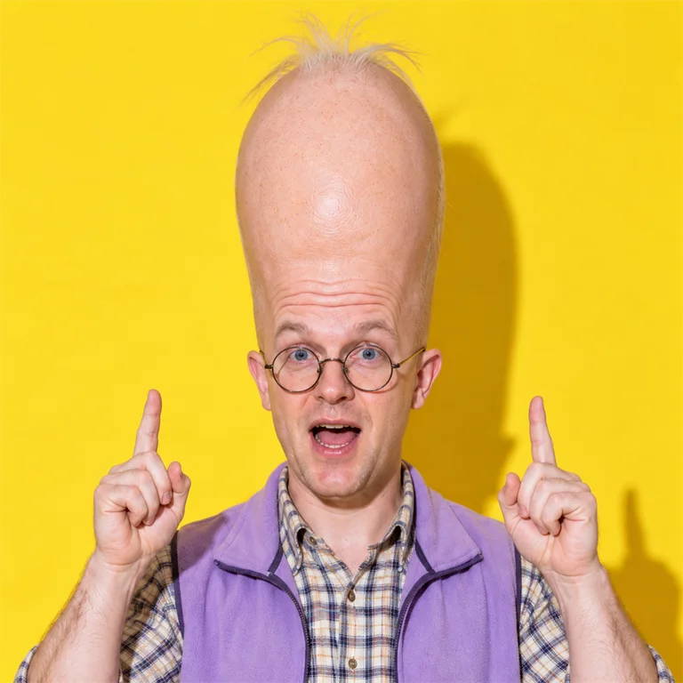 The big brain, its face