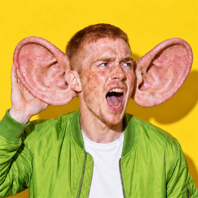 The ears, its face